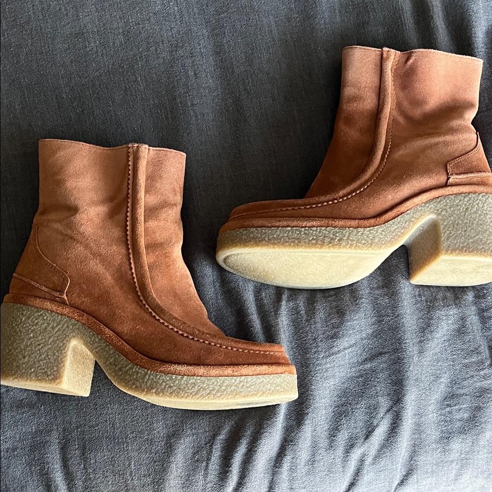 Stylish Copper Tan Platform Boots for Women 7 (37)